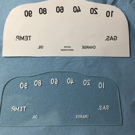 Reverse template for back side of glass