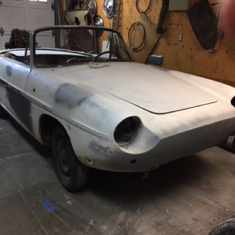 White and grey primer after bodywork