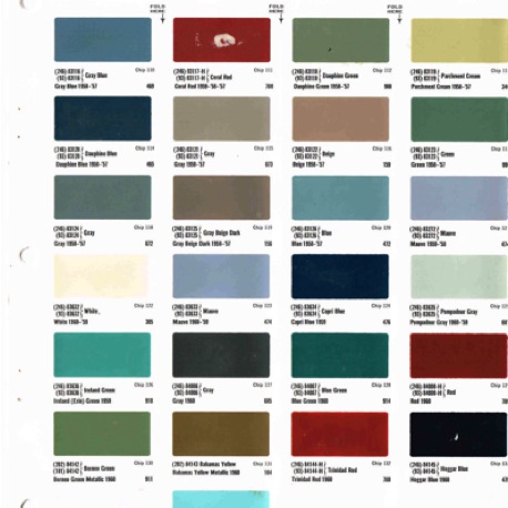 I located a 1960's paint color code chart and selected Narvik Bleu